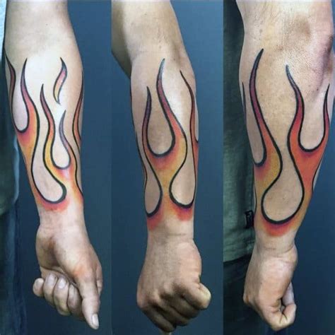 flame tattoo hand|flame forearm tattoo designs.